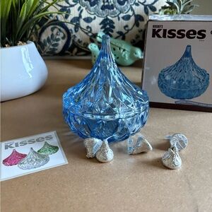 Kiss Blue Crystal Candy Dish